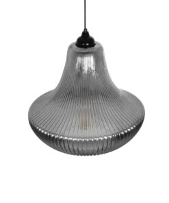 GLOBOSTAR® VERRE 206-0021 Μοντέρνο Κρεμαστό Φωτιστικό Οροφής με Ντουί 1 x E27 AC 220-240V IP20 – Μαύρο Φιμέ – Μ38 x Π38 x Υ34cm