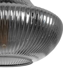 GLOBOSTAR® VERRE 206-0021 Μοντέρνο Κρεμαστό Φωτιστικό Οροφής με Ντουί 1 x E27 AC 220-240V IP20 – Μαύρο Φιμέ – Μ38 x Π38 x Υ34cm