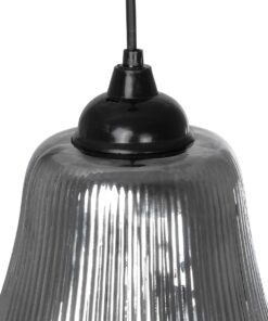 GLOBOSTAR® VERRE 206-0021 Μοντέρνο Κρεμαστό Φωτιστικό Οροφής με Ντουί 1 x E27 AC 220-240V IP20 – Μαύρο Φιμέ – Μ38 x Π38 x Υ34cm