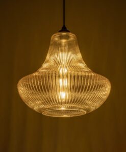 GLOBOSTAR® VERRE 206-0022 Μοντέρνο Κρεμαστό Φωτιστικό Οροφής με Ντουί 1 x E27 AC 220-240V IP20 – Mελί – Μ38 x Π38 x Υ34cm