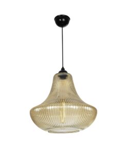 GLOBOSTAR® VERRE 206-0022 Μοντέρνο Κρεμαστό Φωτιστικό Οροφής με Ντουί 1 x E27 AC 220-240V IP20 – Mελί – Μ38 x Π38 x Υ34cm