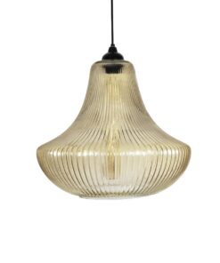 GLOBOSTAR® VERRE 206-0022 Μοντέρνο Κρεμαστό Φωτιστικό Οροφής με Ντουί 1 x E27 AC 220-240V IP20 – Mελί – Μ38 x Π38 x Υ34cm