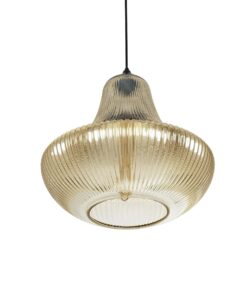 GLOBOSTAR® VERRE 206-0022 Μοντέρνο Κρεμαστό Φωτιστικό Οροφής με Ντουί 1 x E27 AC 220-240V IP20 – Mελί – Μ38 x Π38 x Υ34cm