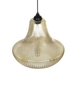 GLOBOSTAR® VERRE 206-0022 Μοντέρνο Κρεμαστό Φωτιστικό Οροφής με Ντουί 1 x E27 AC 220-240V IP20 – Mελί – Μ38 x Π38 x Υ34cm