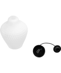GLOBOSTAR® SKLO 206-0023 Μοντέρνο Κρεμαστό Φωτιστικό Οροφής με Ντουί 1 x E27 AC 220-240V IP20 – Λευκό – Μ22 x Π22 x Υ31cm
