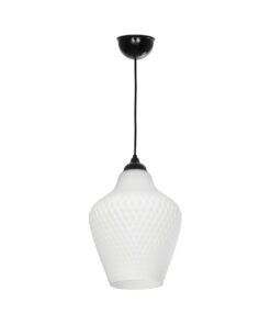 GLOBOSTAR® SKLO 206-0023 Μοντέρνο Κρεμαστό Φωτιστικό Οροφής με Ντουί 1 x E27 AC 220-240V IP20 – Λευκό – Μ22 x Π22 x Υ31cm