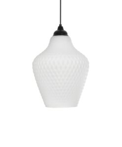 GLOBOSTAR® SKLO 206-0023 Μοντέρνο Κρεμαστό Φωτιστικό Οροφής με Ντουί 1 x E27 AC 220-240V IP20 – Λευκό – Μ22 x Π22 x Υ31cm