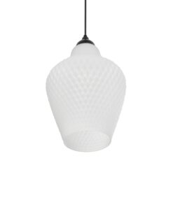GLOBOSTAR® SKLO 206-0023 Μοντέρνο Κρεμαστό Φωτιστικό Οροφής με Ντουί 1 x E27 AC 220-240V IP20 – Λευκό – Μ22 x Π22 x Υ31cm