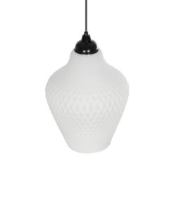 GLOBOSTAR® SKLO 206-0023 Μοντέρνο Κρεμαστό Φωτιστικό Οροφής με Ντουί 1 x E27 AC 220-240V IP20 – Λευκό – Μ22 x Π22 x Υ31cm