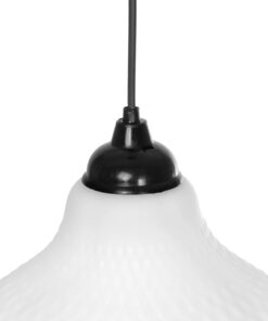 GLOBOSTAR® SKLO 206-0023 Μοντέρνο Κρεμαστό Φωτιστικό Οροφής με Ντουί 1 x E27 AC 220-240V IP20 – Λευκό – Μ22 x Π22 x Υ31cm