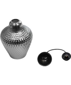 GLOBOSTAR® SKLO 206-0024 Μοντέρνο Κρεμαστό Φωτιστικό Οροφής με Ντουί 1 x E27 AC 220-240V IP20 – Μαύρο Φιμέ – Μ22 x Π22 x Υ31cm