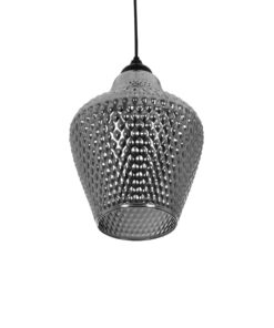 GLOBOSTAR® SKLO 206-0024 Μοντέρνο Κρεμαστό Φωτιστικό Οροφής με Ντουί 1 x E27 AC 220-240V IP20 – Μαύρο Φιμέ – Μ22 x Π22 x Υ31cm