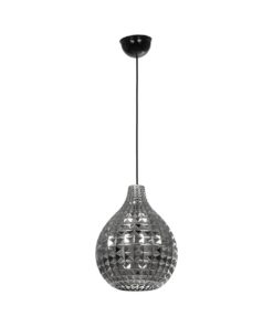 GLOBOSTAR® BASTIK 206-0026 Μοντέρνο Κρεμαστό Φωτιστικό Οροφής με Ντουί 1 x E27 AC 220-240V IP20 – Μαύρο Φιμέ – Μ22 x Π22 x Υ26cm