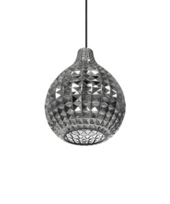 GLOBOSTAR® BASTIK 206-0026 Μοντέρνο Κρεμαστό Φωτιστικό Οροφής με Ντουί 1 x E27 AC 220-240V IP20 – Μαύρο Φιμέ – Μ22 x Π22 x Υ26cm