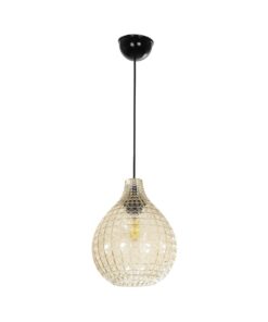 GLOBOSTAR® BASTIK 206-0027 Μοντέρνο Κρεμαστό Φωτιστικό Οροφής με Ντουί 1 x E27 AC 220-240V IP20 – Mελί – Μ22 x Π22 x Υ26cm