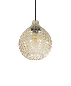 GLOBOSTAR® BASTIK 206-0027 Μοντέρνο Κρεμαστό Φωτιστικό Οροφής με Ντουί 1 x E27 AC 220-240V IP20 – Mελί – Μ22 x Π22 x Υ26cm