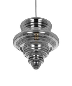 GLOBOSTAR® CORTE 206-0028 Μοντέρνο Κρεμαστό Φωτιστικό Οροφής με Ντουί 1 x E27 AC 220-240V IP20 – Μαύρο Φιμέ – Μ25 x Π25 x Υ30cm