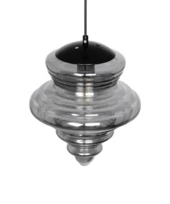 GLOBOSTAR® CORTE 206-0028 Μοντέρνο Κρεμαστό Φωτιστικό Οροφής με Ντουί 1 x E27 AC 220-240V IP20 – Μαύρο Φιμέ – Μ25 x Π25 x Υ30cm