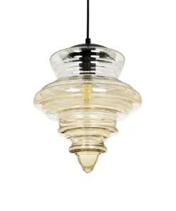 GLOBOSTAR® CORTE 206-0029 Μοντέρνο Κρεμαστό Φωτιστικό Οροφής με Ντουί 1 x E27 AC 220-240V IP20 - Mελί - Μ25 x Π25 x Υ30cm