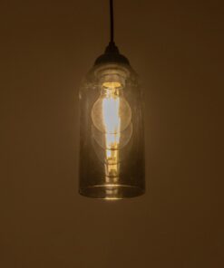 GLOBOSTAR® TUBE 206-0030 Μοντέρνο Κρεμαστό Φωτιστικό Οροφής με Ντουί 1 x E27 AC 220-240V IP20 – Μαύρο Φιμέ – Μ10 x Π10 x Υ24cm