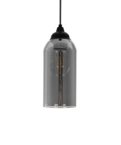 GLOBOSTAR® TUBE 206-0030 Μοντέρνο Κρεμαστό Φωτιστικό Οροφής με Ντουί 1 x E27 AC 220-240V IP20 – Μαύρο Φιμέ – Μ10 x Π10 x Υ24cm