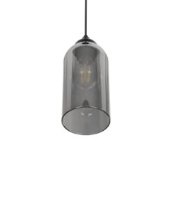 GLOBOSTAR® TUBE 206-0030 Μοντέρνο Κρεμαστό Φωτιστικό Οροφής με Ντουί 1 x E27 AC 220-240V IP20 – Μαύρο Φιμέ – Μ10 x Π10 x Υ24cm