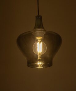 GLOBOSTAR® OVOCE 206-0032 Μοντέρνο Κρεμαστό Φωτιστικό Οροφής με Ντουί 1 x E27 AC 220-240V IP20 – Μαύρο Φιμέ – Μ20 x Π20 x Υ22cm