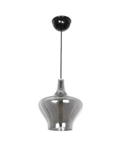 GLOBOSTAR® OVOCE 206-0032 Μοντέρνο Κρεμαστό Φωτιστικό Οροφής με Ντουί 1 x E27 AC 220-240V IP20 – Μαύρο Φιμέ – Μ20 x Π20 x Υ22cm