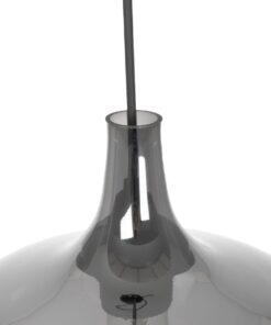 GLOBOSTAR® OVOCE 206-0032 Μοντέρνο Κρεμαστό Φωτιστικό Οροφής με Ντουί 1 x E27 AC 220-240V IP20 – Μαύρο Φιμέ – Μ20 x Π20 x Υ22cm