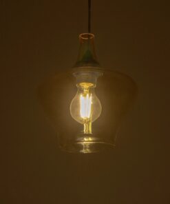GLOBOSTAR® OVOCE 206-0033 Μοντέρνο Κρεμαστό Φωτιστικό Οροφής με Ντουί 1 x E27 AC 220-240V IP20 – Mελί – Μ20 x Π20 x Υ22cm