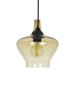 GLOBOSTAR® OVOCE 206-0033 Μοντέρνο Κρεμαστό Φωτιστικό Οροφής με Ντουί 1 x E27 AC 220-240V IP20 – Mελί – Μ20 x Π20 x Υ22cm