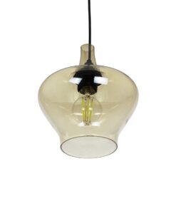 GLOBOSTAR® OVOCE 206-0033 Μοντέρνο Κρεμαστό Φωτιστικό Οροφής με Ντουί 1 x E27 AC 220-240V IP20 – Mελί – Μ20 x Π20 x Υ22cm
