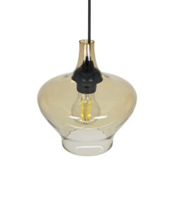 GLOBOSTAR® OVOCE 206-0033 Μοντέρνο Κρεμαστό Φωτιστικό Οροφής με Ντουί 1 x E27 AC 220-240V IP20 – Mελί – Μ20 x Π20 x Υ22cm