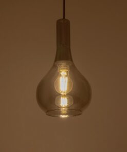 GLOBOSTAR® ΤΟΝΕ 206-0034 Μοντέρνο Κρεμαστό Φωτιστικό Οροφής με Ντουί 1 x E27 AC 220-240V IP20 – Μαύρο Φιμέ – Μ20 x Π20 x Υ36cm