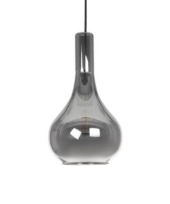 GLOBOSTAR® ΤΟΝΕ 206-0034 Μοντέρνο Κρεμαστό Φωτιστικό Οροφής με Ντουί 1 x E27 AC 220-240V IP20 – Μαύρο Φιμέ – Μ20 x Π20 x Υ36cm