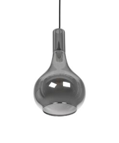 GLOBOSTAR® ΤΟΝΕ 206-0034 Μοντέρνο Κρεμαστό Φωτιστικό Οροφής με Ντουί 1 x E27 AC 220-240V IP20 – Μαύρο Φιμέ – Μ20 x Π20 x Υ36cm