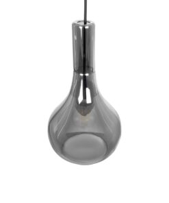 GLOBOSTAR® ΤΟΝΕ 206-0034 Μοντέρνο Κρεμαστό Φωτιστικό Οροφής με Ντουί 1 x E27 AC 220-240V IP20 – Μαύρο Φιμέ – Μ20 x Π20 x Υ36cm