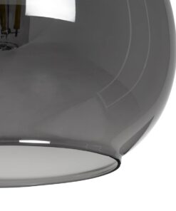 GLOBOSTAR® ΤΟΝΕ 206-0034 Μοντέρνο Κρεμαστό Φωτιστικό Οροφής με Ντουί 1 x E27 AC 220-240V IP20 – Μαύρο Φιμέ – Μ20 x Π20 x Υ36cm