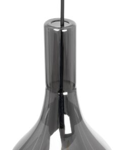 GLOBOSTAR® ΤΟΝΕ 206-0034 Μοντέρνο Κρεμαστό Φωτιστικό Οροφής με Ντουί 1 x E27 AC 220-240V IP20 – Μαύρο Φιμέ – Μ20 x Π20 x Υ36cm
