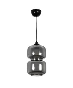 GLOBOSTAR® PIAGE 206-0036 Μοντέρνο Κρεμαστό Φωτιστικό Οροφής με Ντουί 1 x E27 AC 220-240V IP20 – Μαύρο Φιμέ – Μ18 x Π18 x Υ31cm