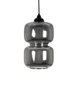 GLOBOSTAR® PIAGE 206-0036 Μοντέρνο Κρεμαστό Φωτιστικό Οροφής με Ντουί 1 x E27 AC 220-240V IP20 – Μαύρο Φιμέ – Μ18 x Π18 x Υ31cm