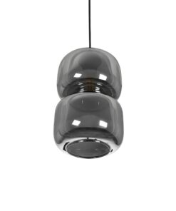 GLOBOSTAR® PIAGE 206-0036 Μοντέρνο Κρεμαστό Φωτιστικό Οροφής με Ντουί 1 x E27 AC 220-240V IP20 – Μαύρο Φιμέ – Μ18 x Π18 x Υ31cm