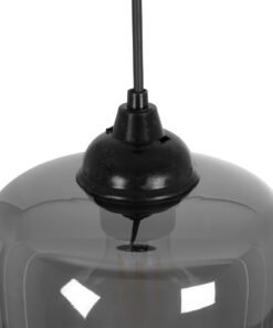 GLOBOSTAR® PIAGE 206-0036 Μοντέρνο Κρεμαστό Φωτιστικό Οροφής με Ντουί 1 x E27 AC 220-240V IP20 – Μαύρο Φιμέ – Μ18 x Π18 x Υ31cm