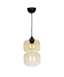 GLOBOSTAR® PIAGE 206-0037 Μοντέρνο Κρεμαστό Φωτιστικό Οροφής με Ντουί 1 x E27 AC 220-240V IP20 – Mελί – Μ17 x Π17 x Υ25cm