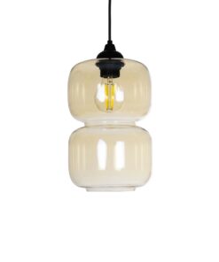 GLOBOSTAR® PIAGE 206-0037 Μοντέρνο Κρεμαστό Φωτιστικό Οροφής με Ντουί 1 x E27 AC 220-240V IP20 – Mελί – Μ17 x Π17 x Υ25cm