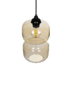 GLOBOSTAR® PIAGE 206-0037 Μοντέρνο Κρεμαστό Φωτιστικό Οροφής με Ντουί 1 x E27 AC 220-240V IP20 – Mελί – Μ17 x Π17 x Υ25cm