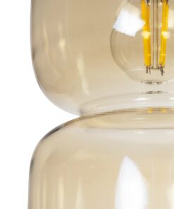 GLOBOSTAR® PIAGE 206-0037 Μοντέρνο Κρεμαστό Φωτιστικό Οροφής με Ντουί 1 x E27 AC 220-240V IP20 – Mελί – Μ17 x Π17 x Υ25cm