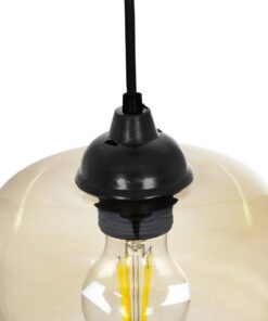 GLOBOSTAR® PIAGE 206-0037 Μοντέρνο Κρεμαστό Φωτιστικό Οροφής με Ντουί 1 x E27 AC 220-240V IP20 – Mελί – Μ17 x Π17 x Υ25cm