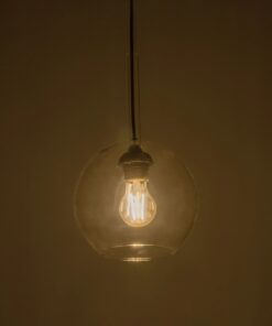 GLOBOSTAR® BALU 206-0038 Μοντέρνο Κρεμαστό Φωτιστικό Οροφής με Ντουί 1 x E27 AC 220-240V IP20 – Διάφανο – Μ20 x Π20 x Υ18cm