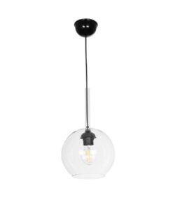 GLOBOSTAR® BALU 206-0038 Μοντέρνο Κρεμαστό Φωτιστικό Οροφής με Ντουί 1 x E27 AC 220-240V IP20 – Διάφανο – Μ20 x Π20 x Υ18cm